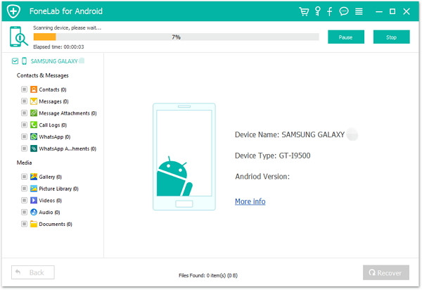 analyze and scan huawei for lost data