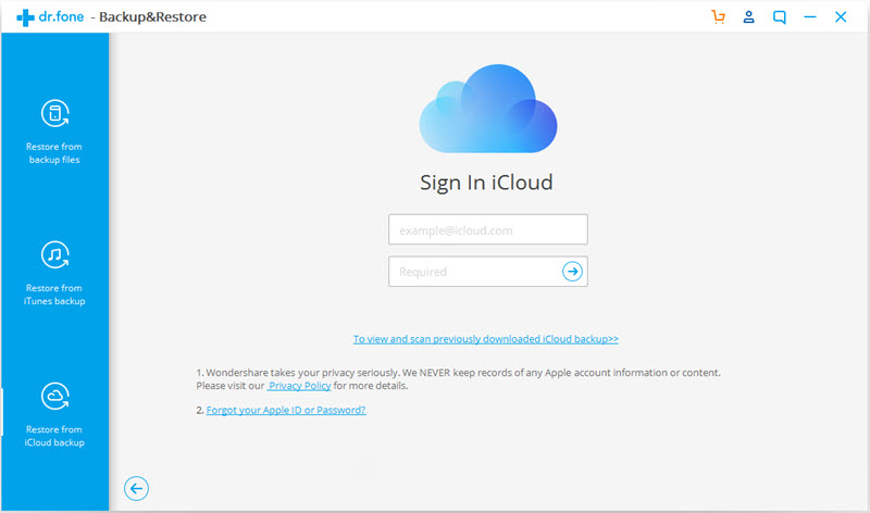 sign in icloud account