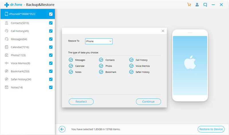 restore icloud data to iphone