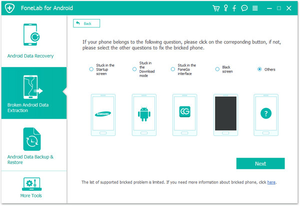 choose broken fault type of samsung