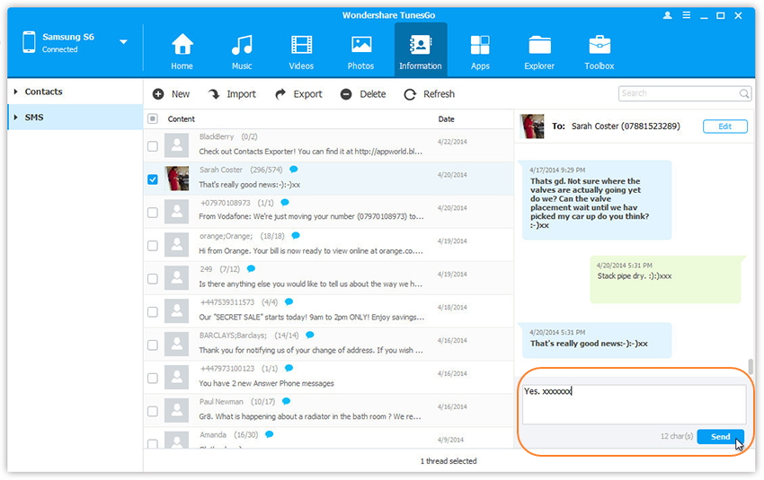 Sms client for windows