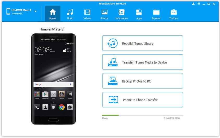 transfer huawei p9 photo to mac for free