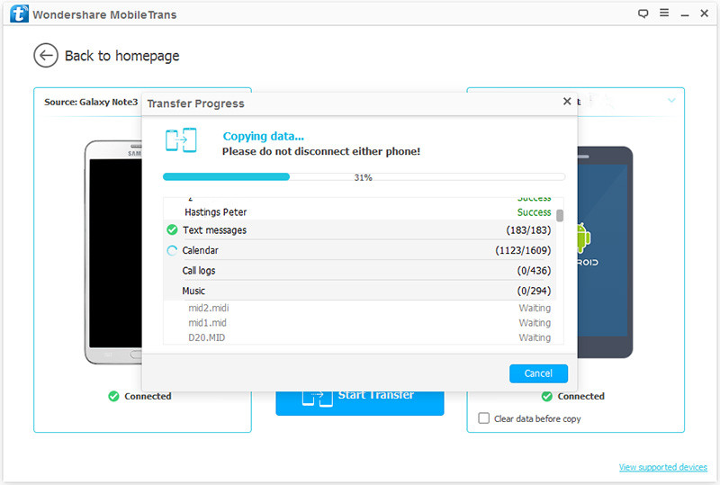 import Samsung data to Huawei Mate RS