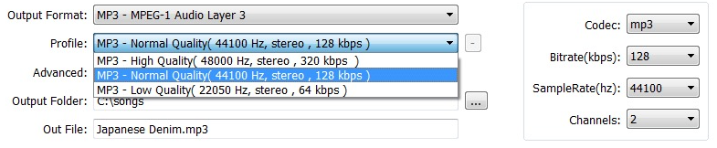 select output profile