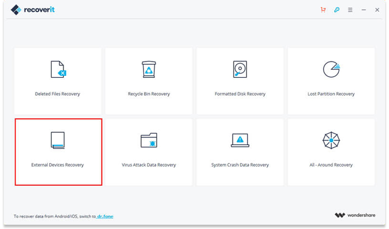 Select Samsung SD Card Data Recovery Mode