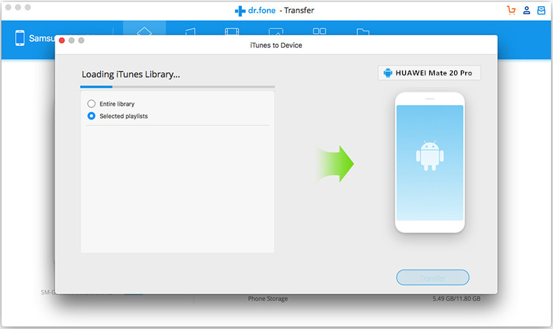 transfer iTunes music to huawei mate 20